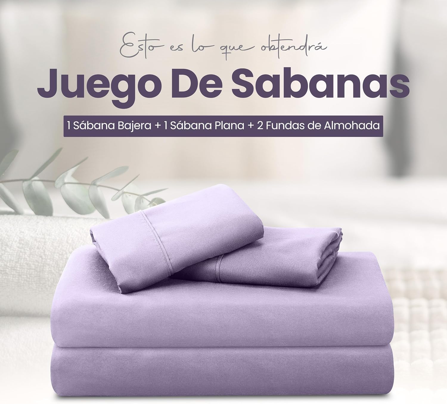Thumbnail 2 de Utopia Bedding Sábanas 4 piezas 135x190 Lavanda