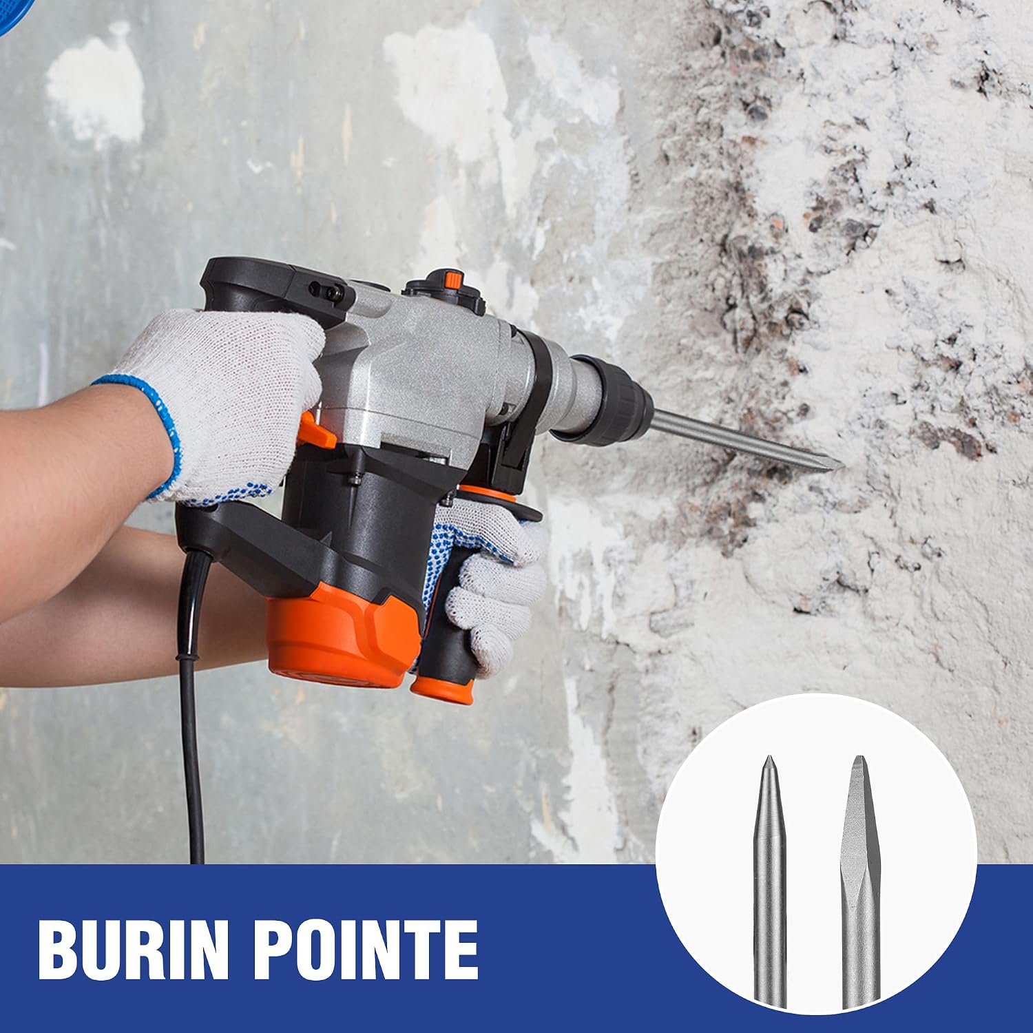 Thumbnail 6 de WORKPRO Jeu de 15 Forets et Burins SDS-Plus – Ensemble Durable pour Béton et Maçonnerie