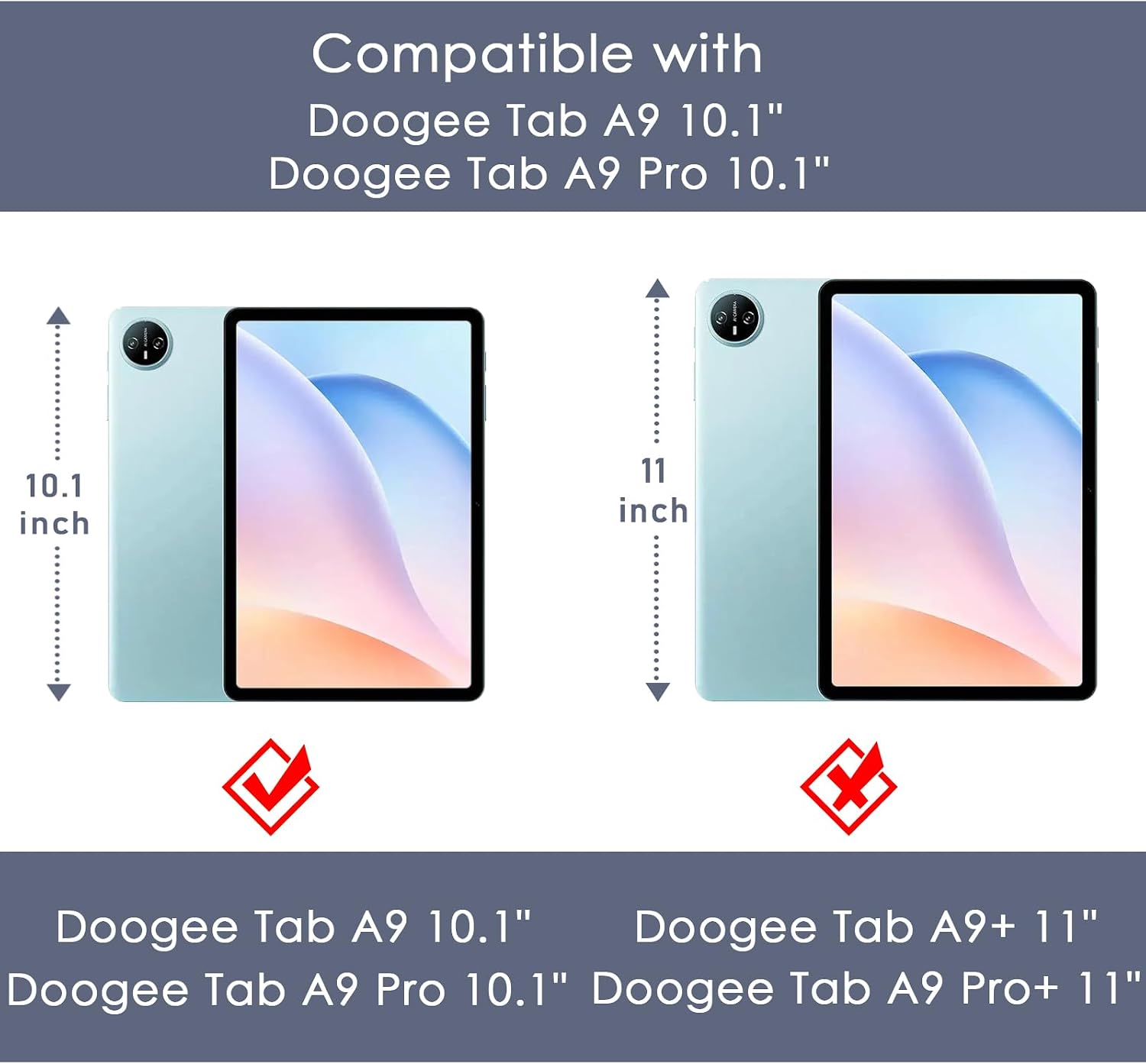 Detalle de XLTTONG Tablet Case with Hand Strap for Doogee Tab A9/A9 Pro 10.1" – Peacock Blue