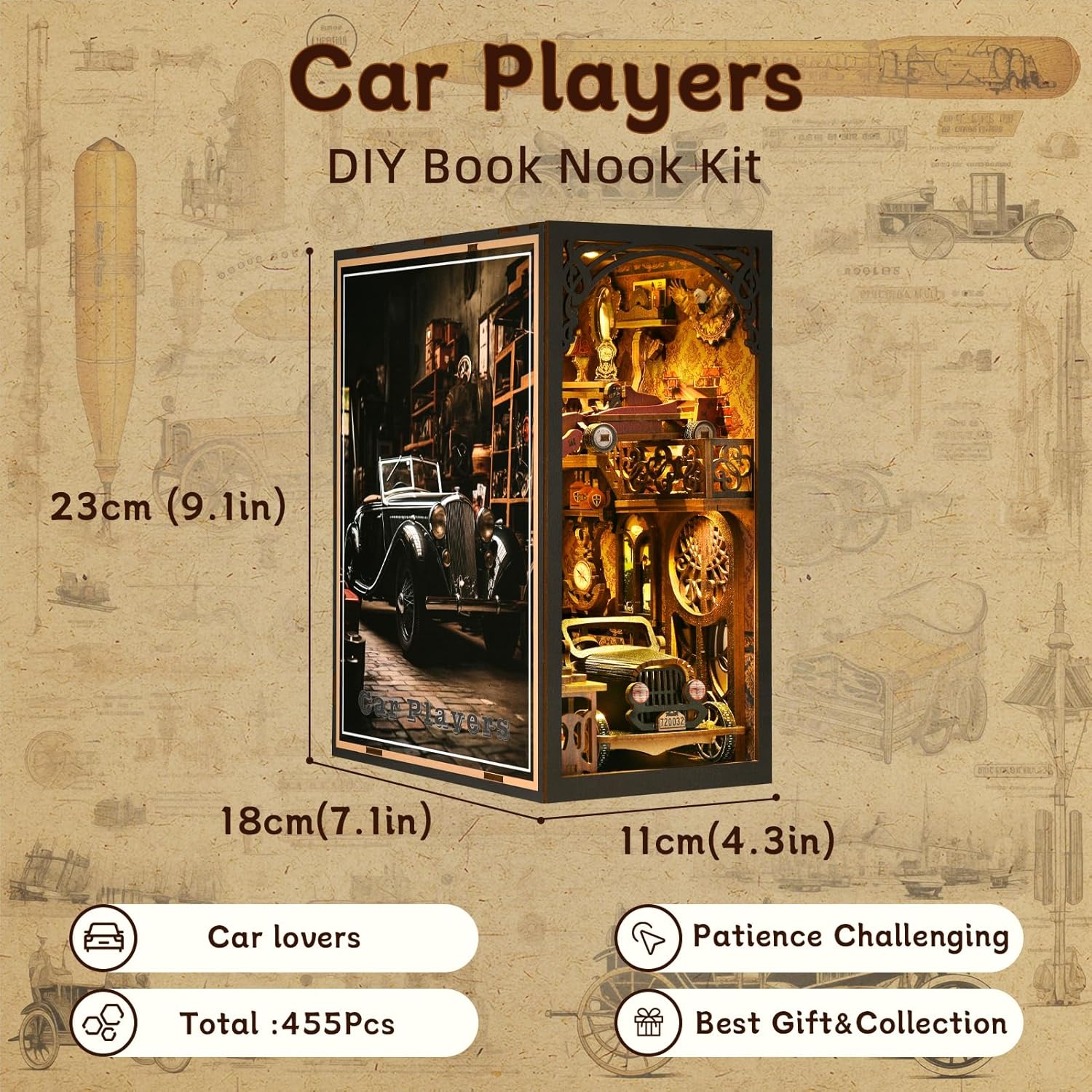 Thumbnail 1 de ETKVR Book Nook Kit Auto-Stil 3D