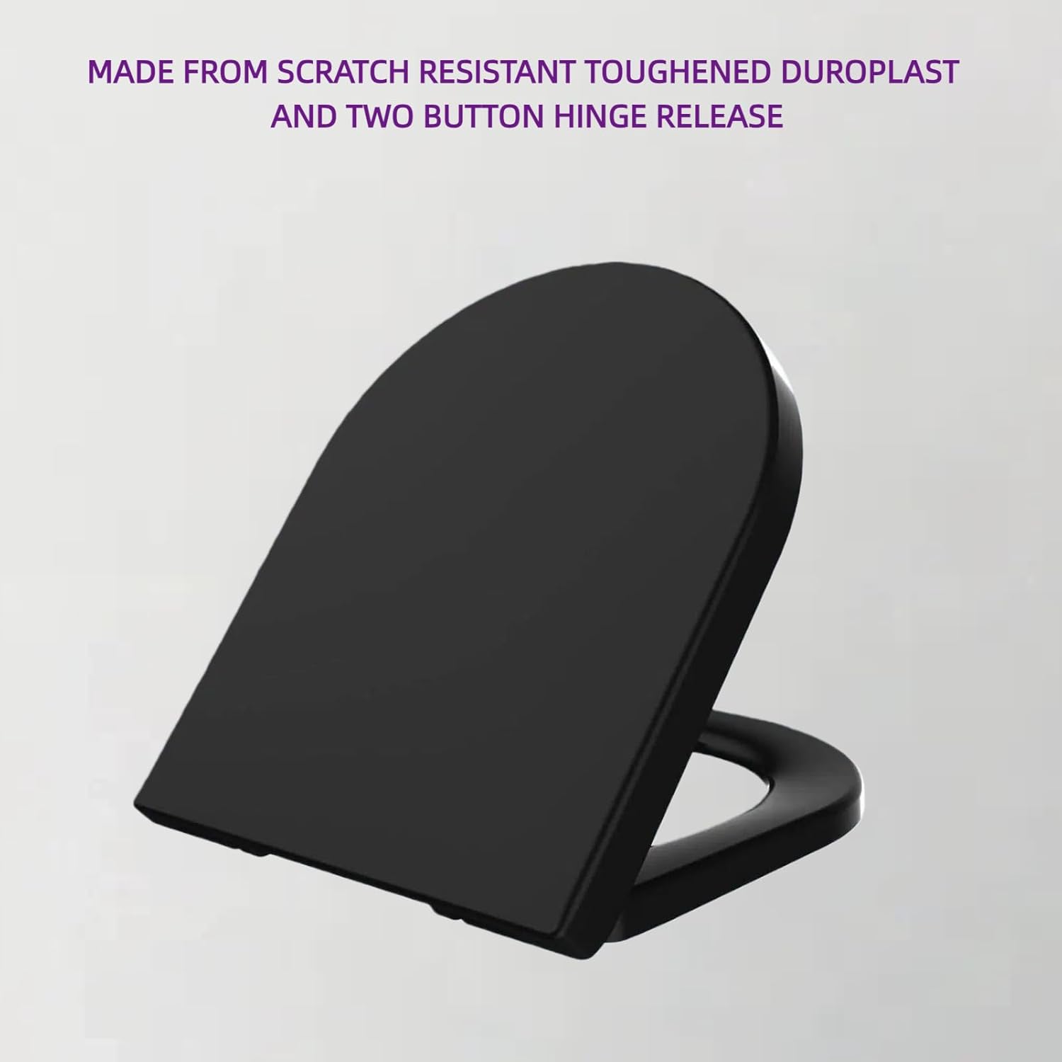 Thumbnail 6 de Solng Aldoih D-shaped Soft Close Toilet Seat in Black with One Button Hinge Release