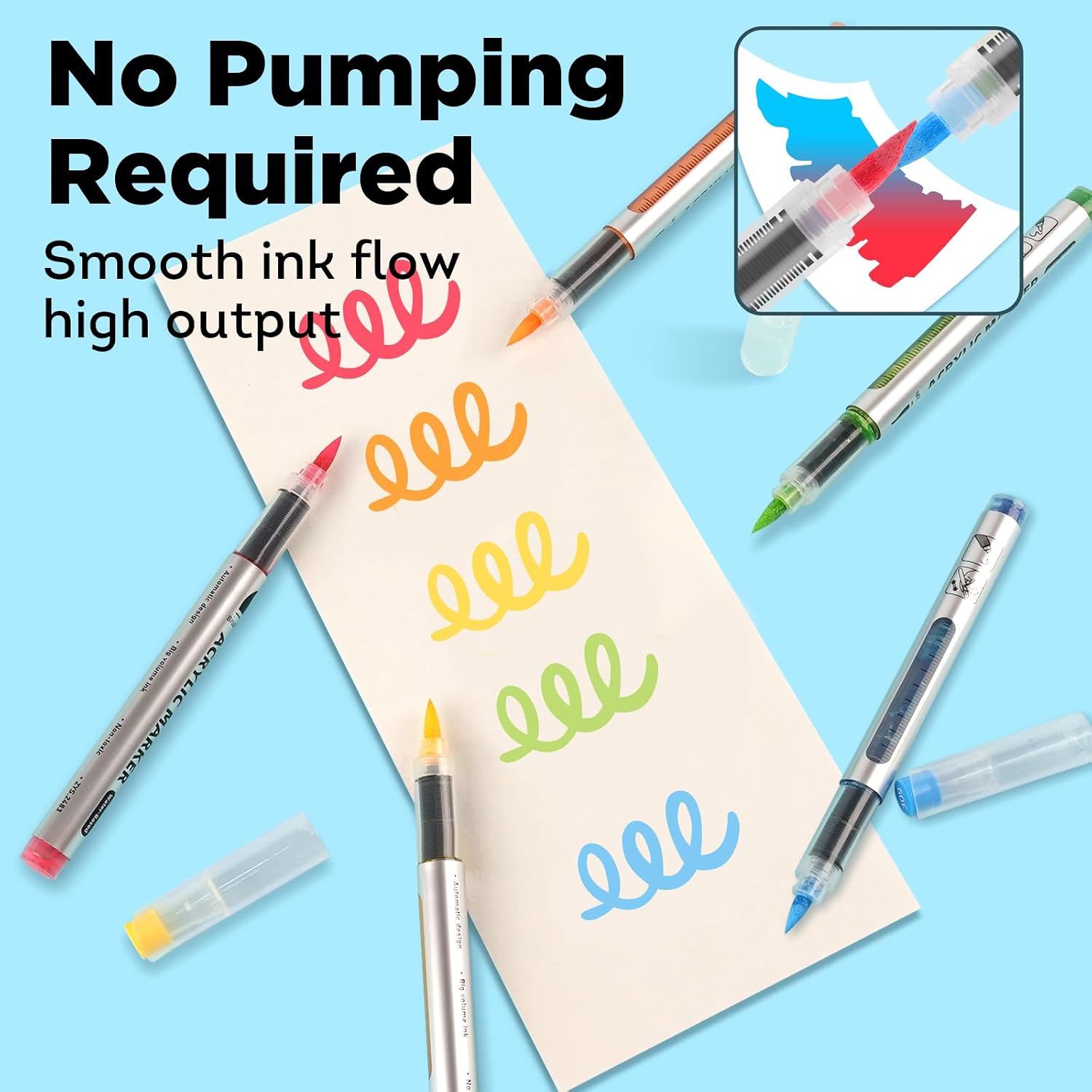 Detalle de Colpart acrylic paint markers with brush tips