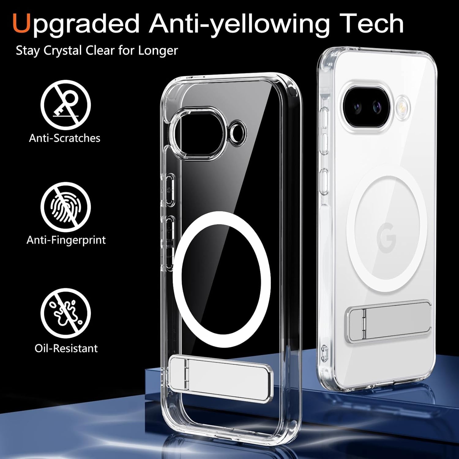Detalle de XTCASE Coque magnétique pour Google Pixel 10a avec support invisible et bumper antichoc - Clear