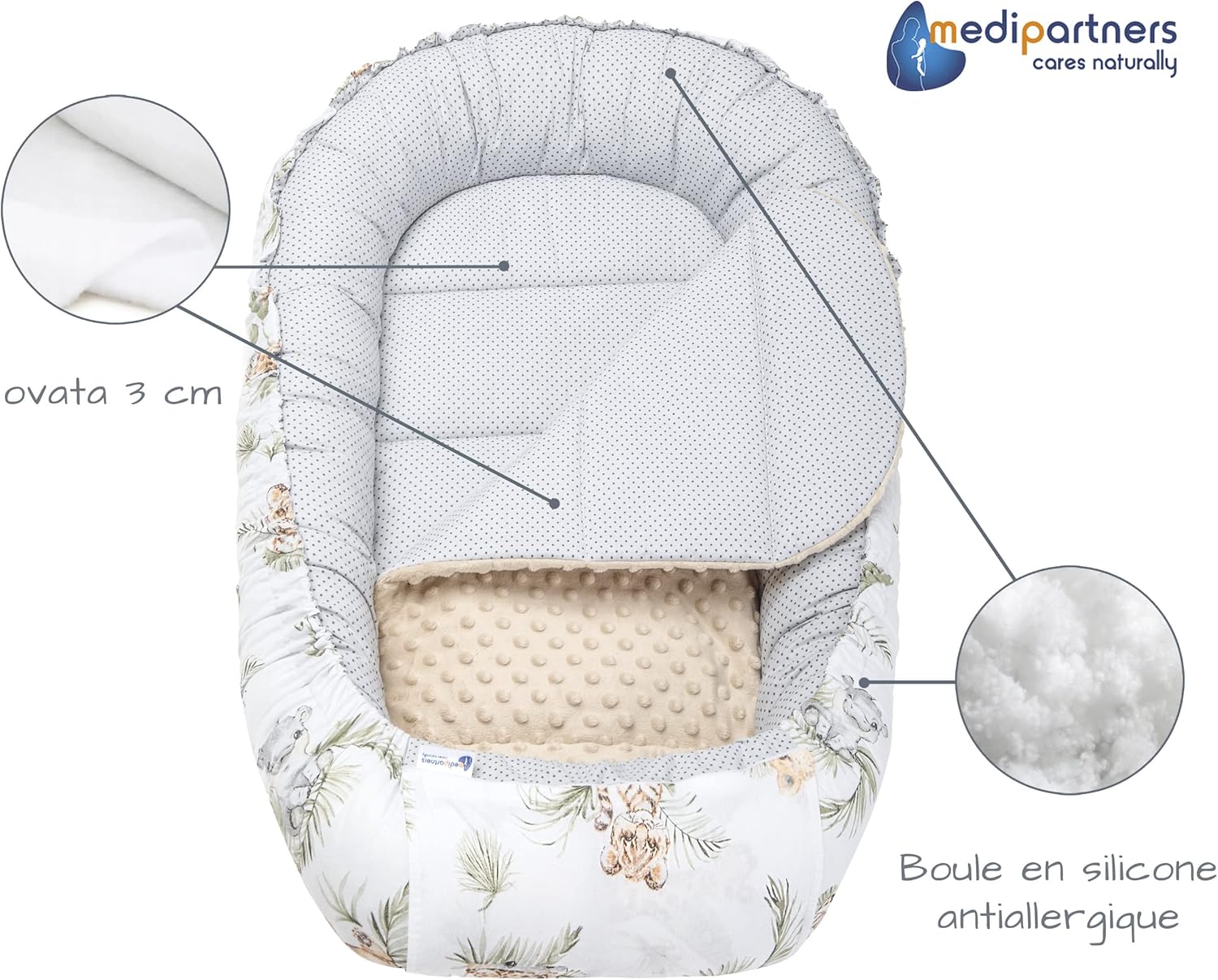 Thumbnail 6 de Medi Partners Nido Bebe Recién Nacido 🚼 Juego 5 Piezas Beige