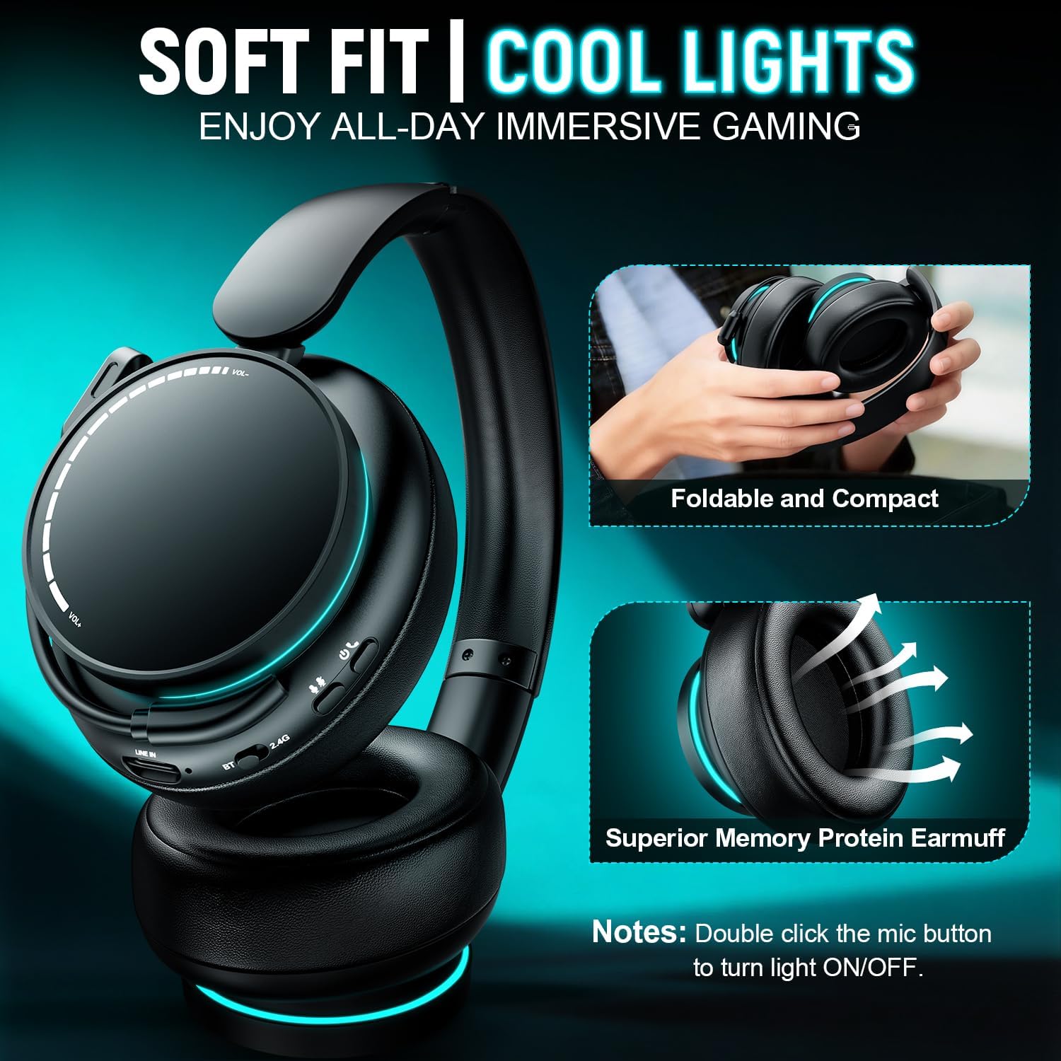 Thumbnail 6 de YPBDAN MD33 Wireless Gaming Headset: Cross-Platform, long-lasting comfort and solid mic