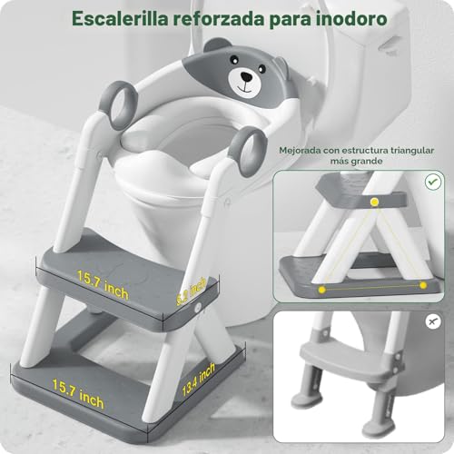 Thumbnail 2 de RABB 1ST Adaptador Wc Niños, Taburete 2 en 1 para Entrenamiento y Alcance - Plegable y Ajustable