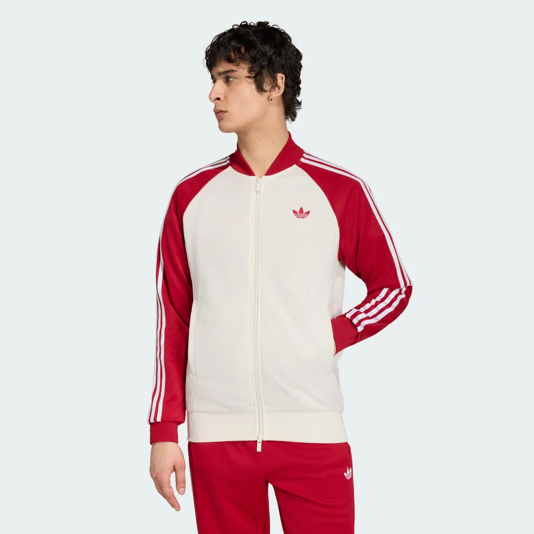 Detalle de Chaqueta deportiva SST de Adidas – color blanco