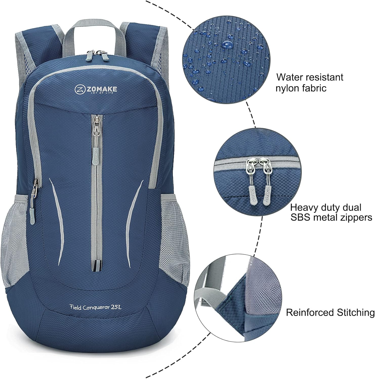Thumbnail 4 de ZOMAKE Lightweight Foldable Backpack: 25L Packable Daypack for Travel, Hiking and Everyday Use