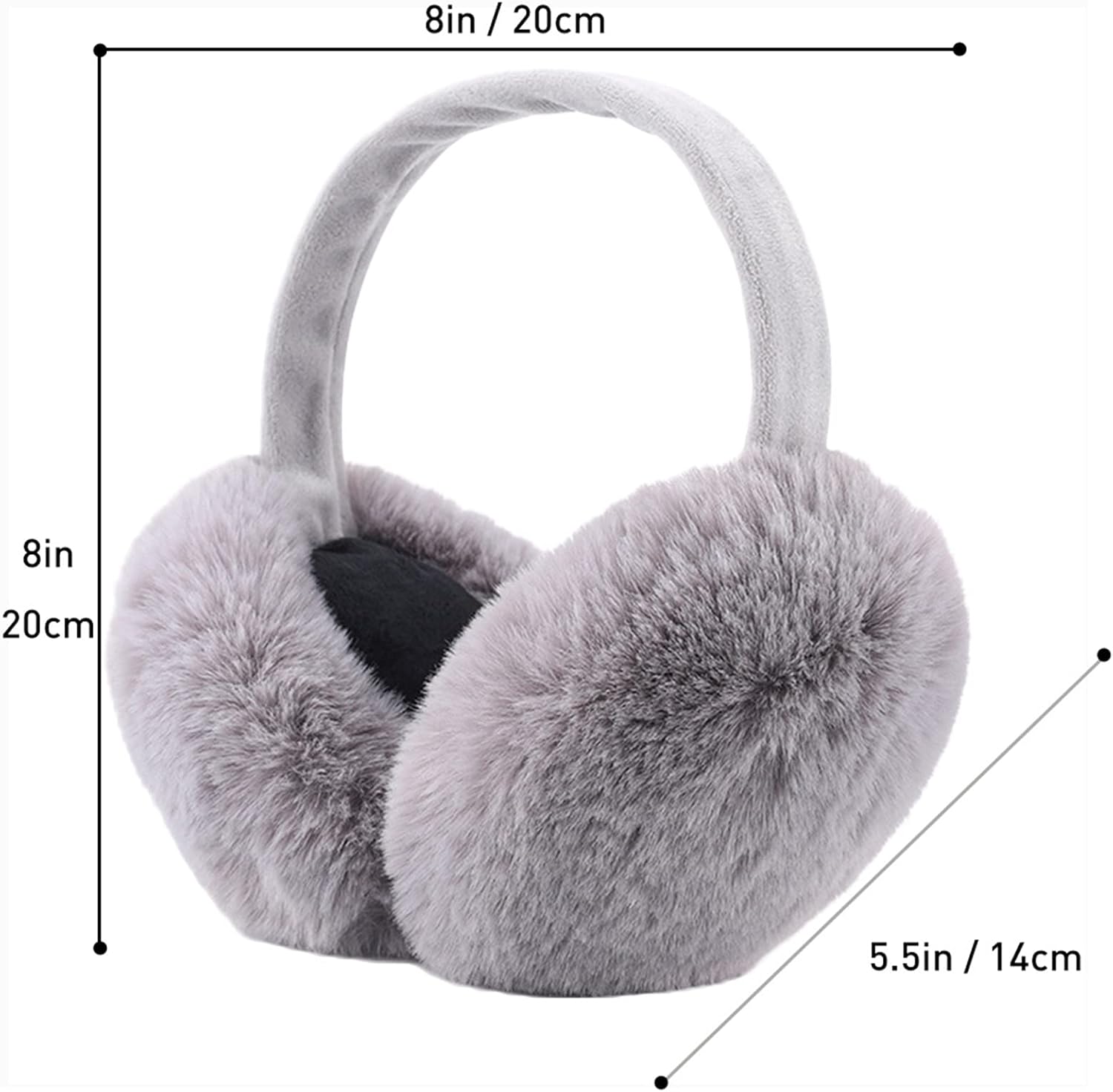 Detalle 2 de IHCEMIH Ohrenschützer für Damen – faltbare Winter-Ohrwärmer aus Plüsch für Outdoor, Skifahren & Laufen