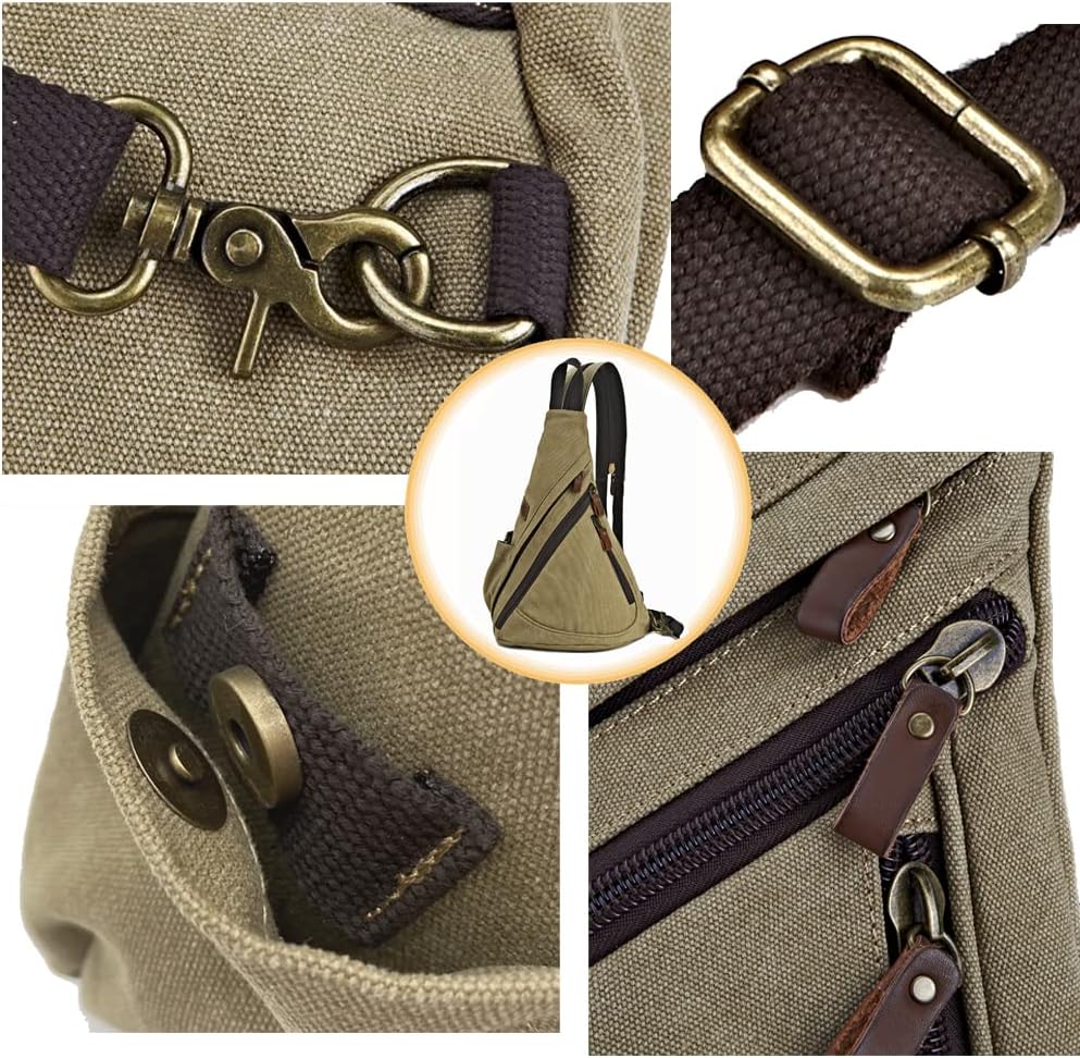 Thumbnail 4 de Poeyleja Canvas Sling Bag Convertible Crossbody Bag for Day-to-Day Travel