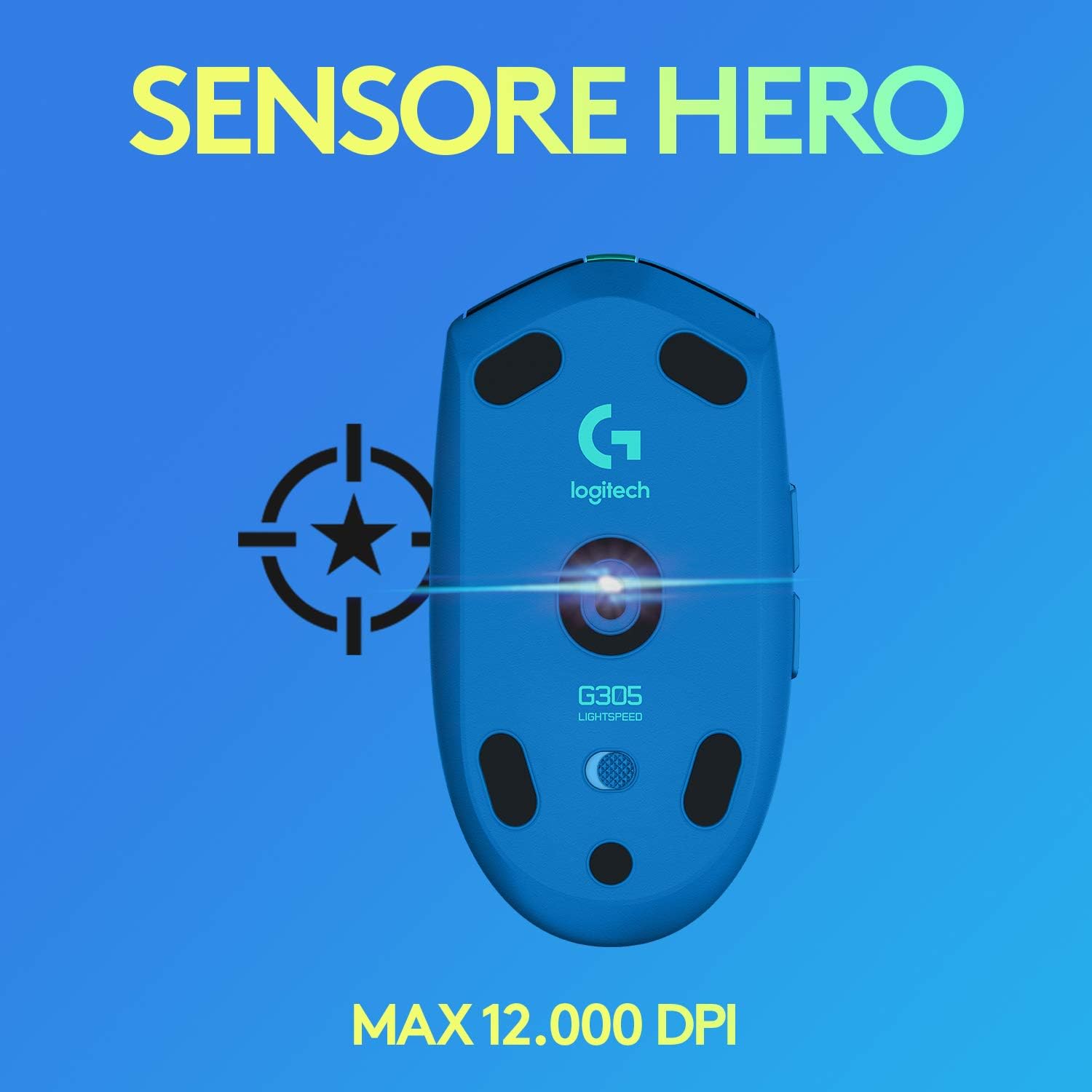 Detalle 2 de Logitech G305 LIGHTSPEED Wireless Mouse – sensore HERO 12K, 250 ore e leggerezza a portata di mano