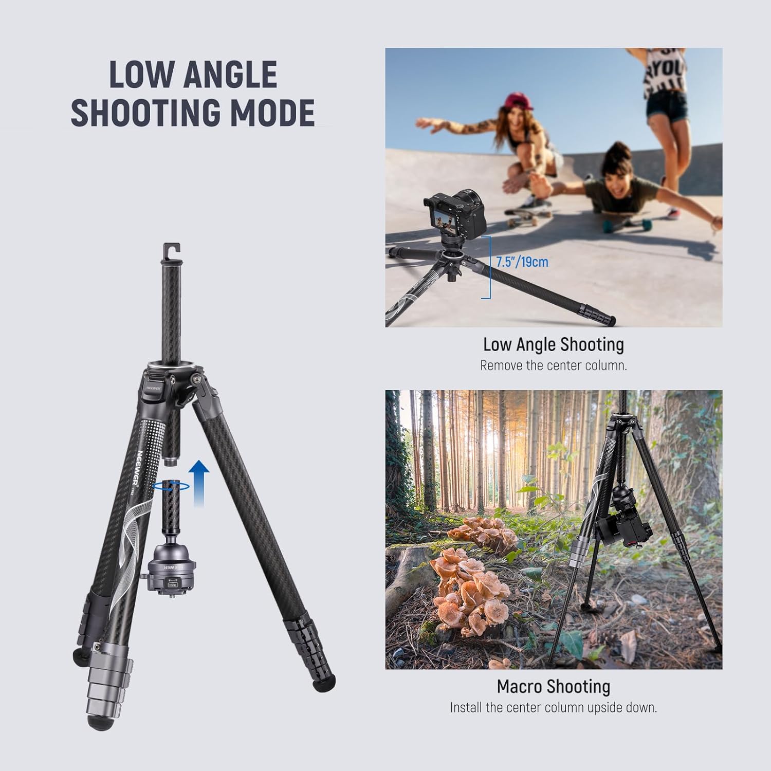 Thumbnail 6 de NEEWER LITETRIP LT32 62" Travel Tripod Carbon Fibre