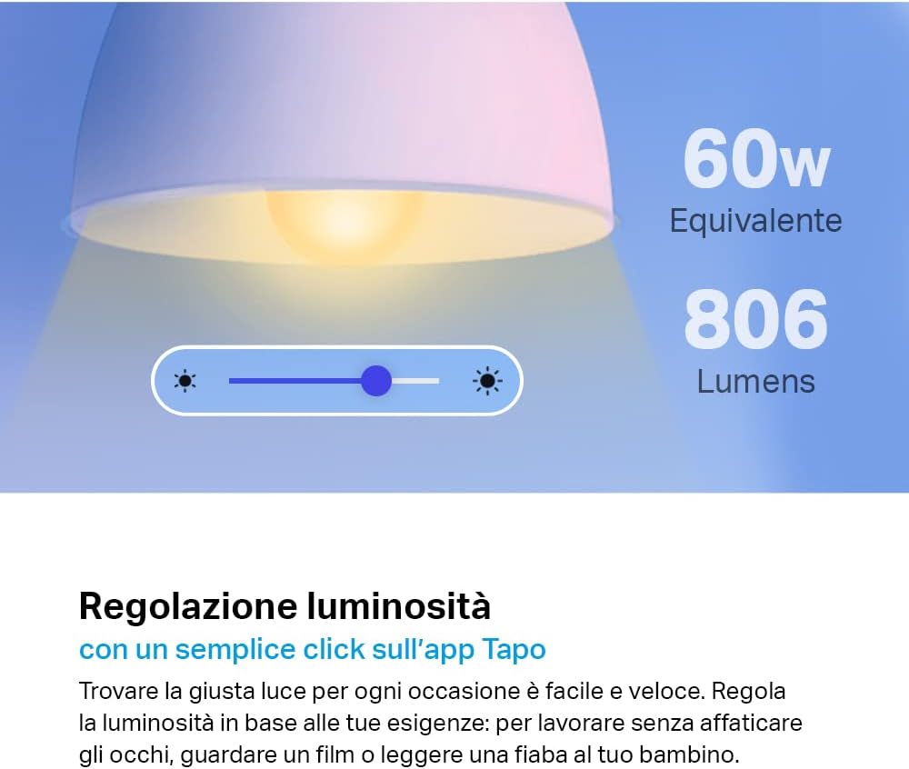 Detalle de Tapo L510E Lampadina Wi-Fi E27 806 lm