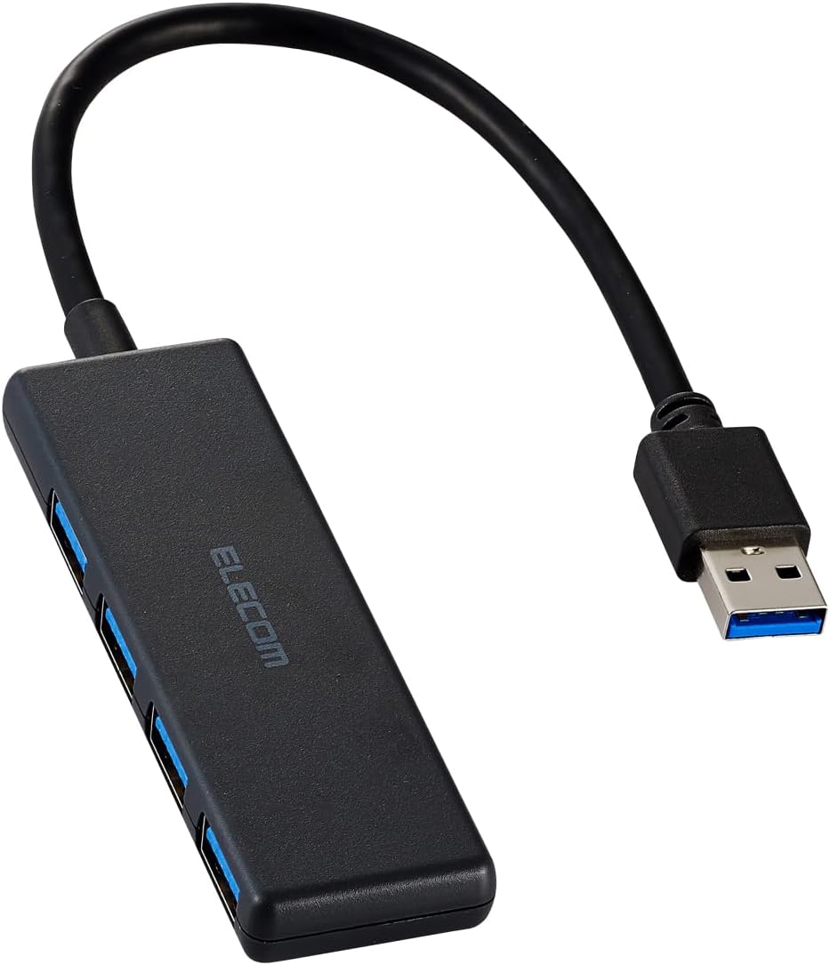Detalle de エレコム U3H-H042BK/E USBハブ USB-A 4ポート・USB 5Gbps対応・バスパワー