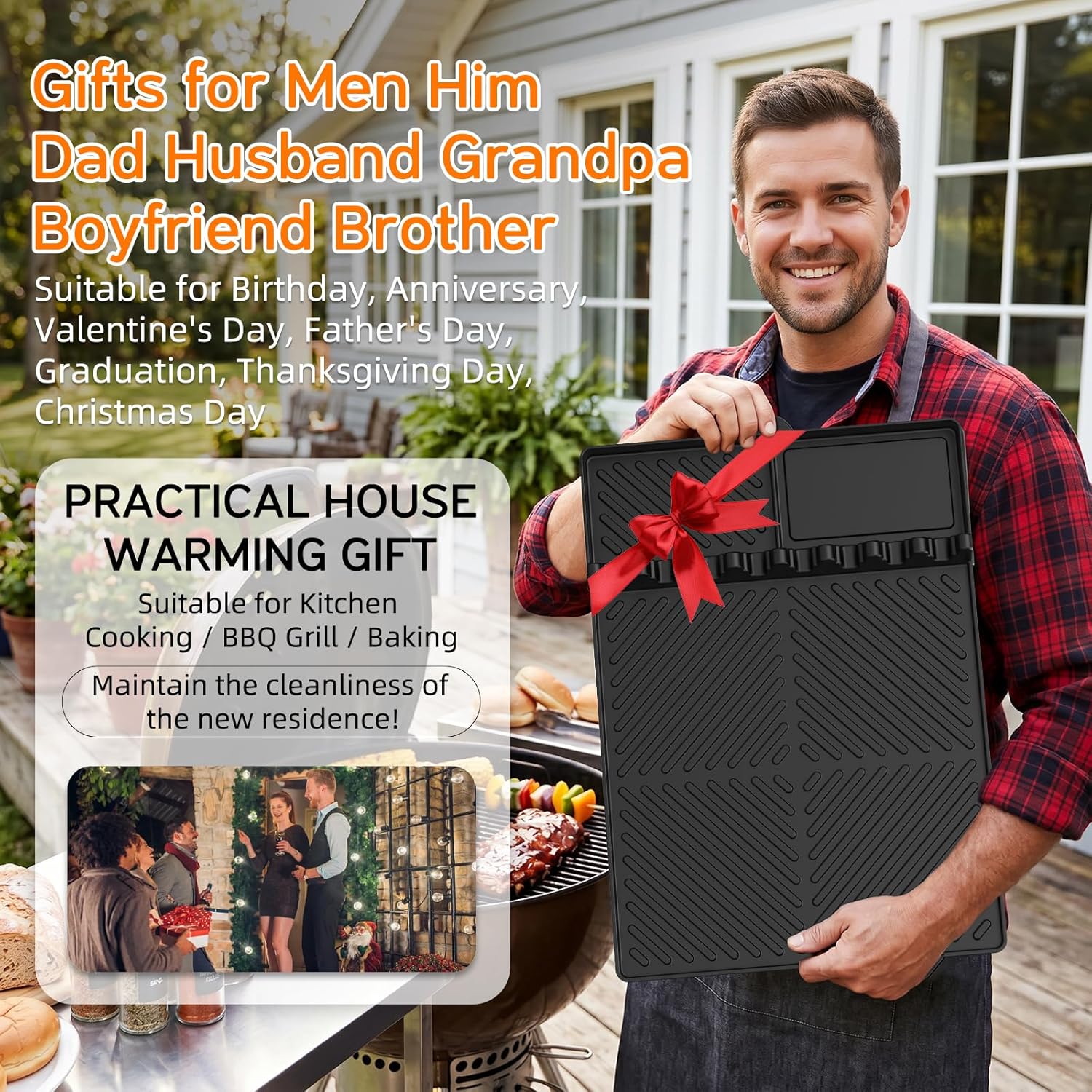 Thumbnail 5 de Find law GJD-cheng Silicone Griddle Tool Mat, 15.7 x 11.2 in, Black