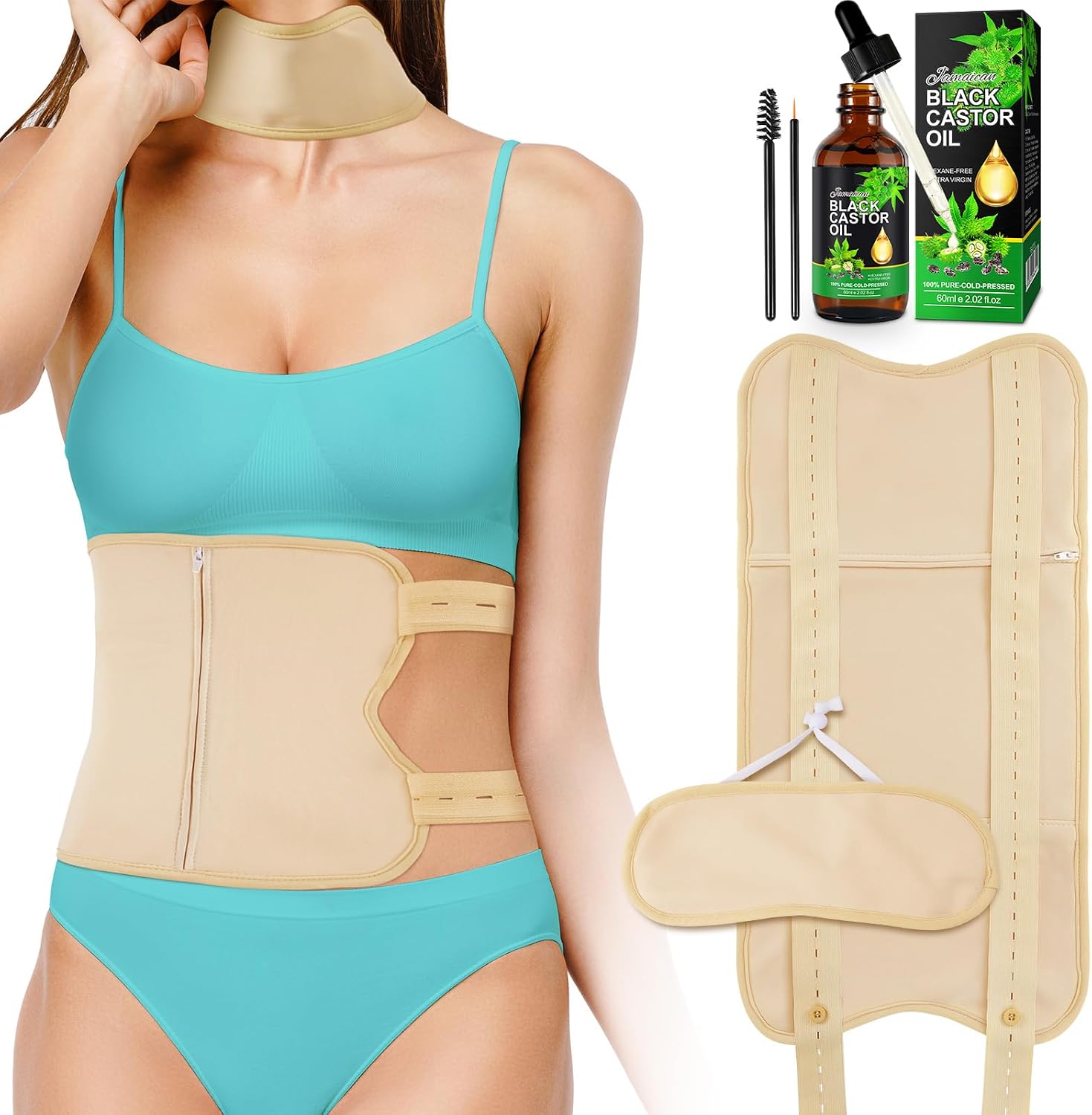 Detalle de Castor Oil Pack Wrap Set, Bamboo Fleece
