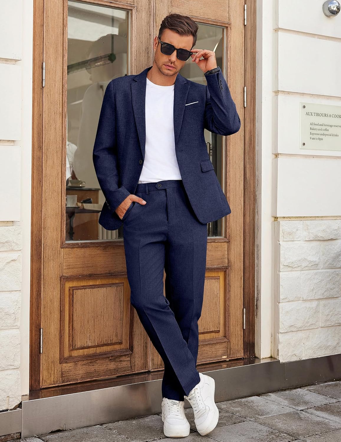 Thumbnail 3 de COOFANDY Classic Fit 2-Piece Suit Set: One-Button Blazer + Trousers for Weddings, Business, and Everyday Wear