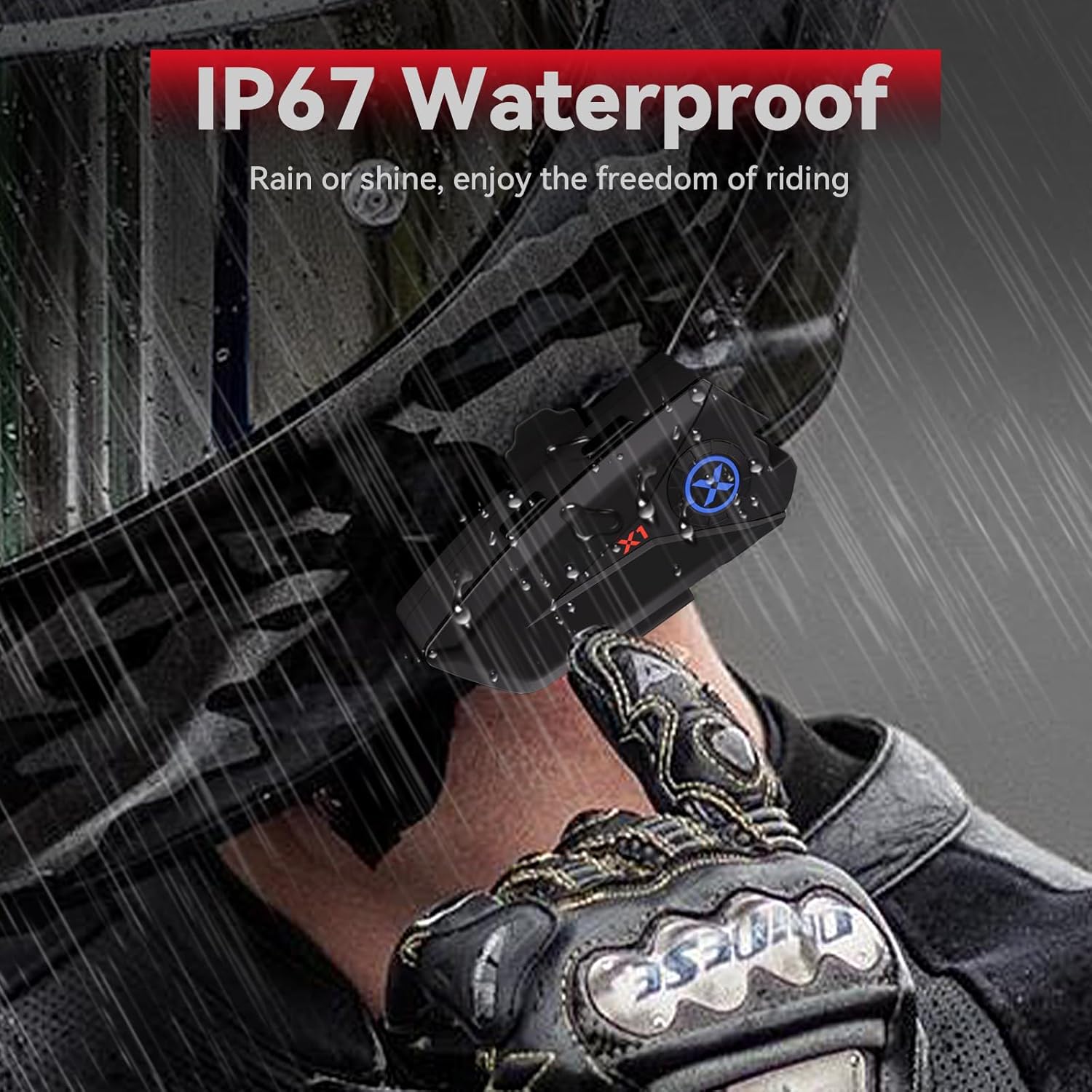 Thumbnail 3 de XGP X1 Motorrad-Headset Bluetooth V5.3 mit 40-mm-Lautsprechern und Sprachassistent