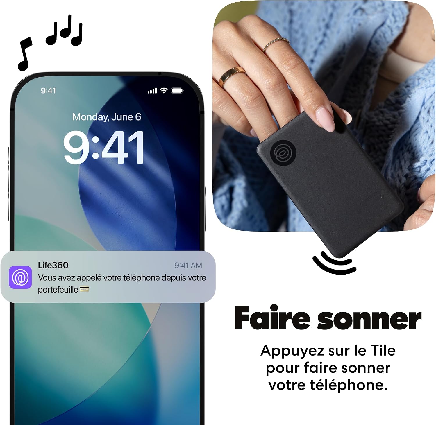 Thumbnail 2 de Life360 Tile Slim – Détecteur de Portefeuille et Tracker Bluetooth (Noir) pour iOS & Android