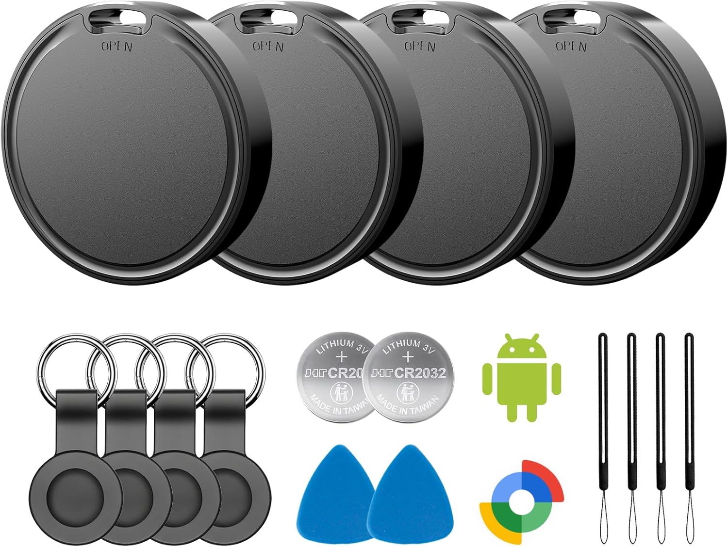 Air Tags for Android 4-Pack with 2-Year Battery Life
