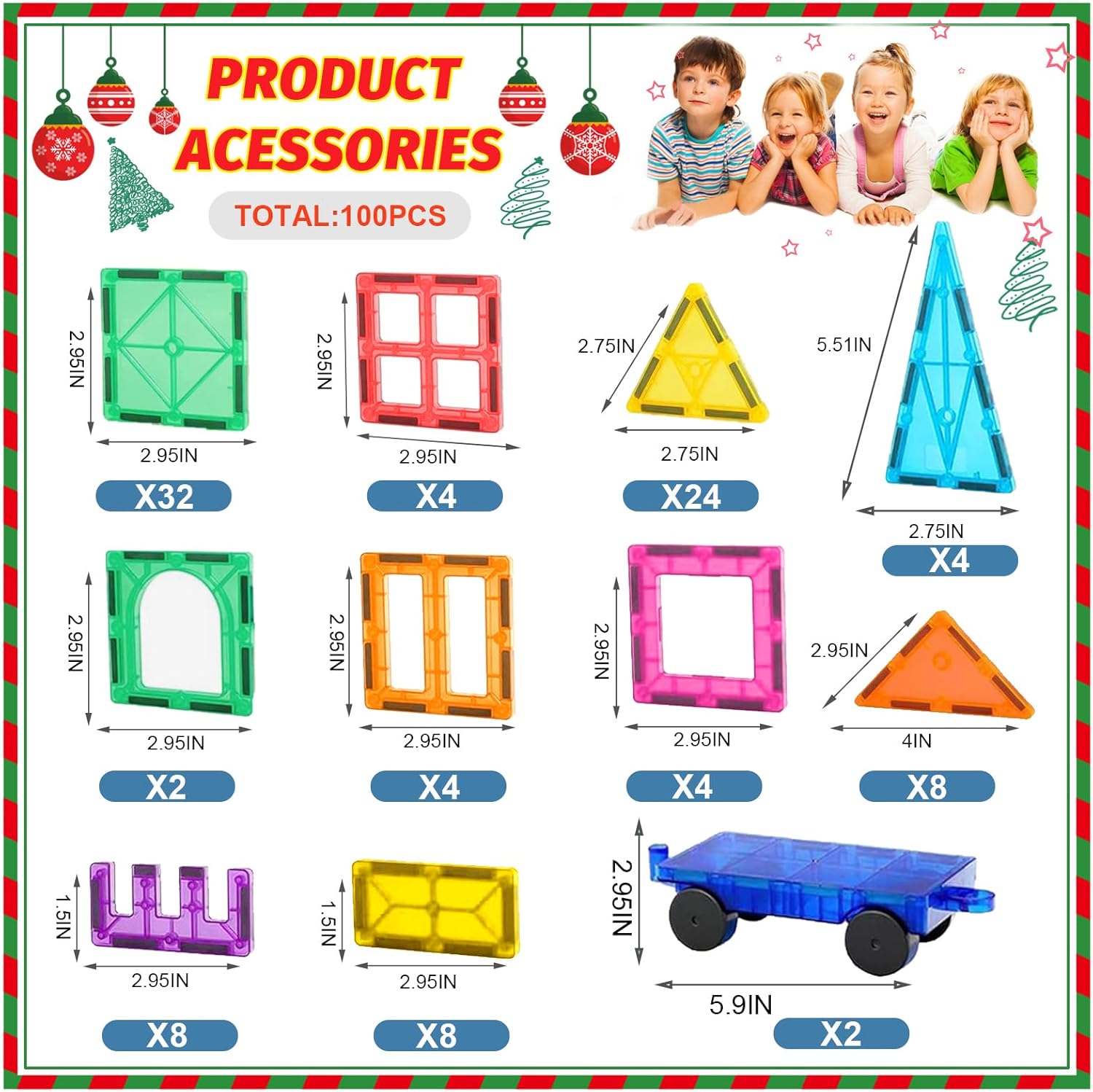 Thumbnail 4 de obakaer Magnetische Bausteine (100 Stück) mit 2 Autos – Magnetspielzeug für Kinder ab ca. 3 Jahren