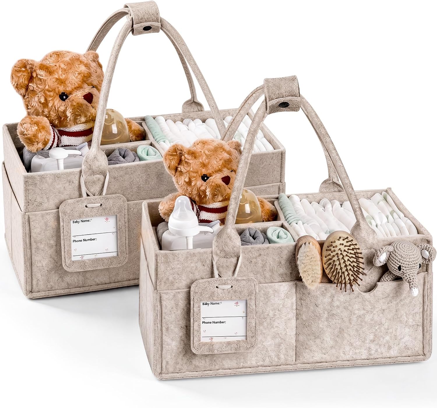 Detalle de GEMII Diaper Caddy Organizer, 2-Piece Set