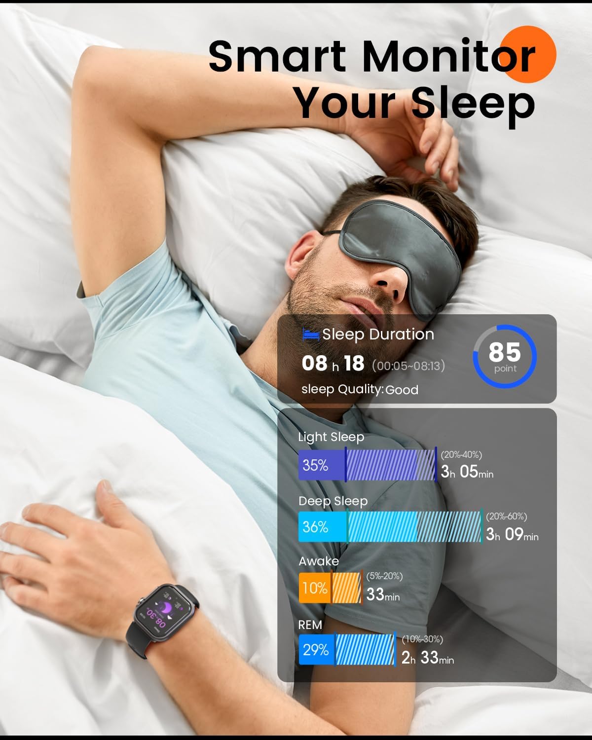 Detalle 1 de RUXINGX G62 Smartwatch with 1.85-Inch HD Display, Bluetooth Calling and 2 Bands