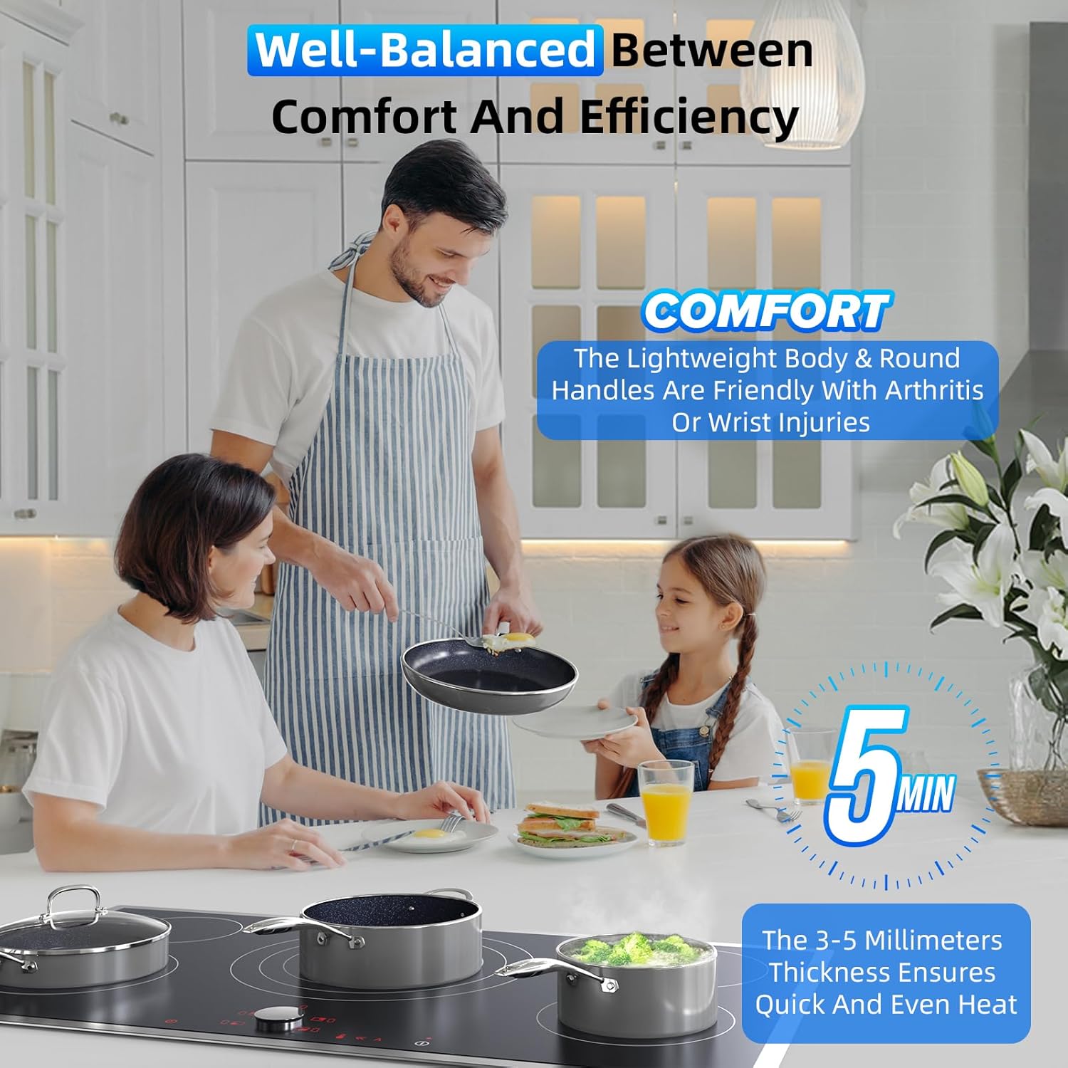 Thumbnail 1 de Deluxe DUXANO 14PC Healthy Pots and Pans Set with 9H Diamond-Level Coating