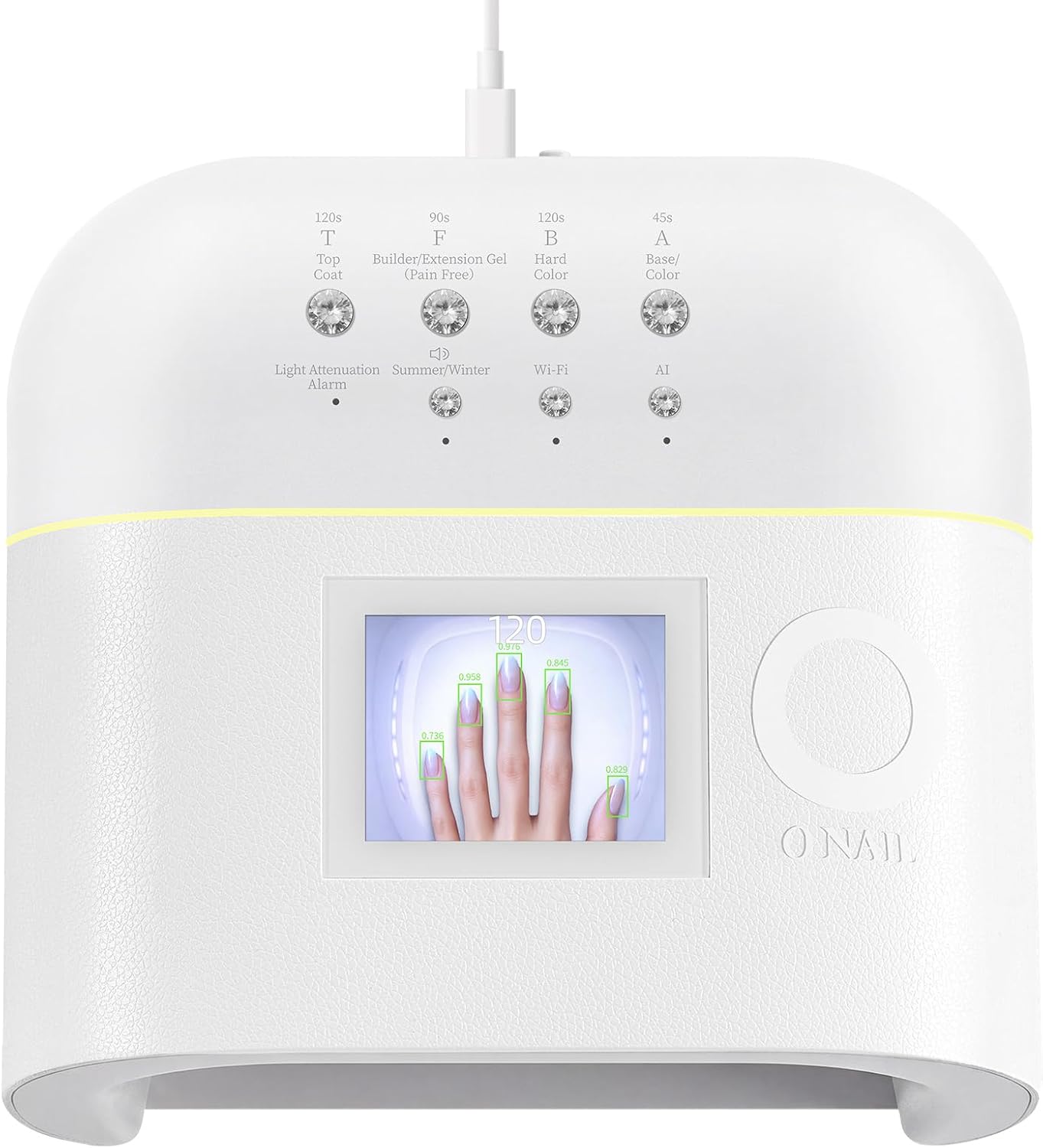 Detalle de O NAIL SUNXMINI AI UV LED Nail Lamp with 61 LEDs and Smart Timers