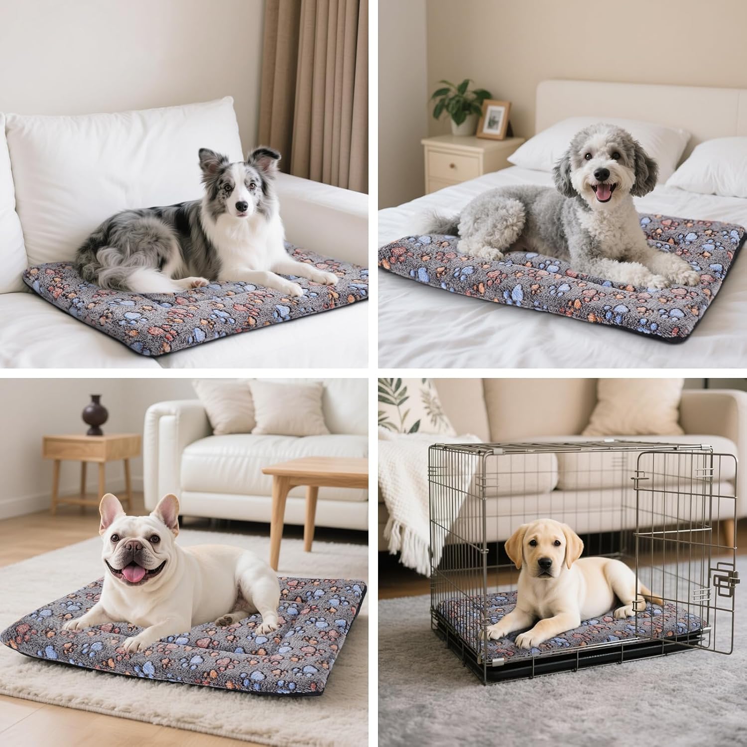 Detalle 2 de BVAGSS Memory Foam Dog Bed 75x50cm – Washable Crate Pad with Anti-Slip Base
