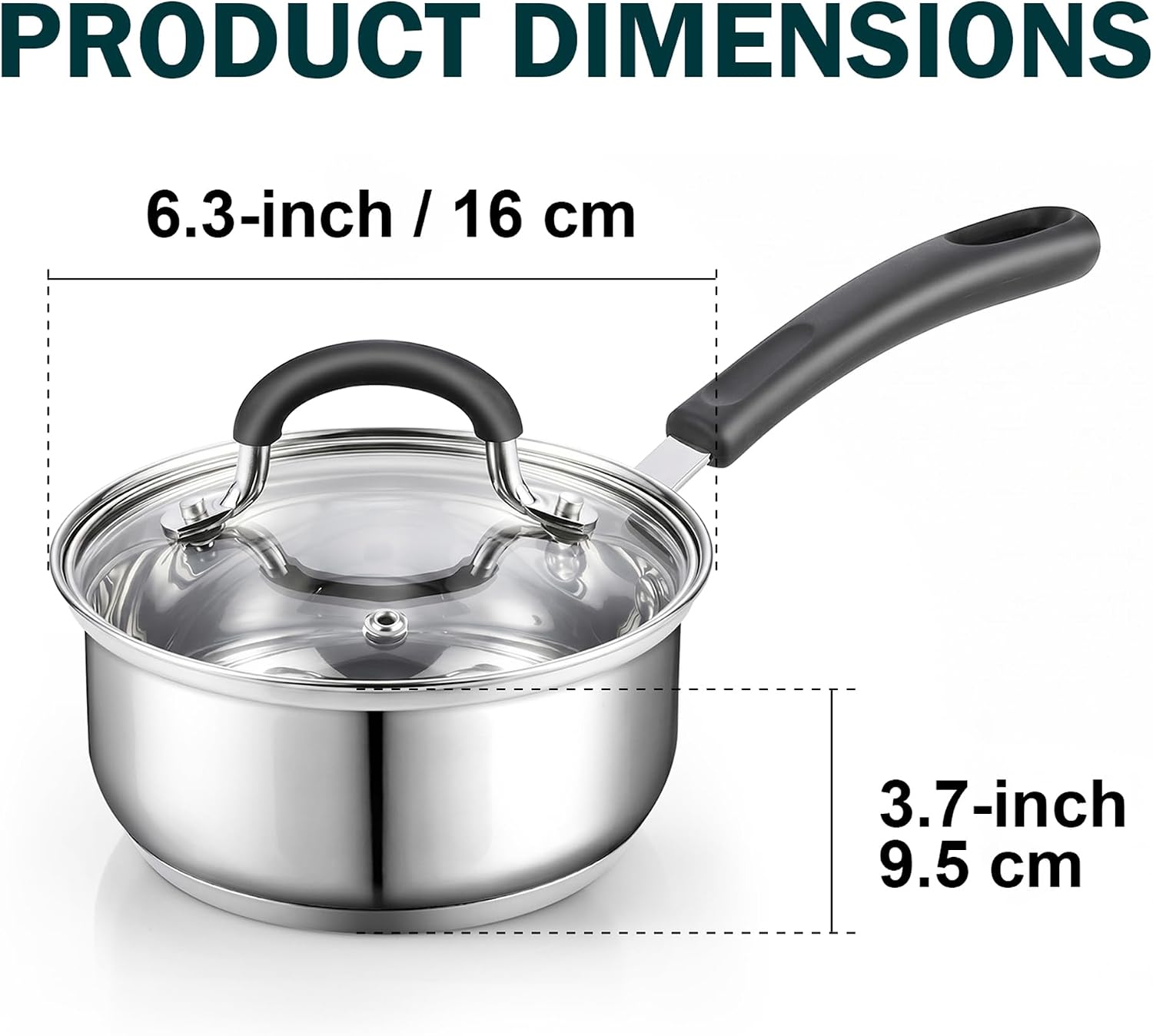 Thumbnail 1 de Cook N Home Stainless Steel Saucepan, 2 Quart