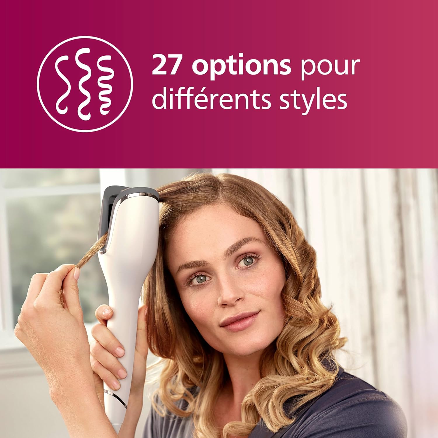 Detalle de Philips Série 8000 BHB878/00 – Boucleur automatique MoistureProtect, 27 styles
