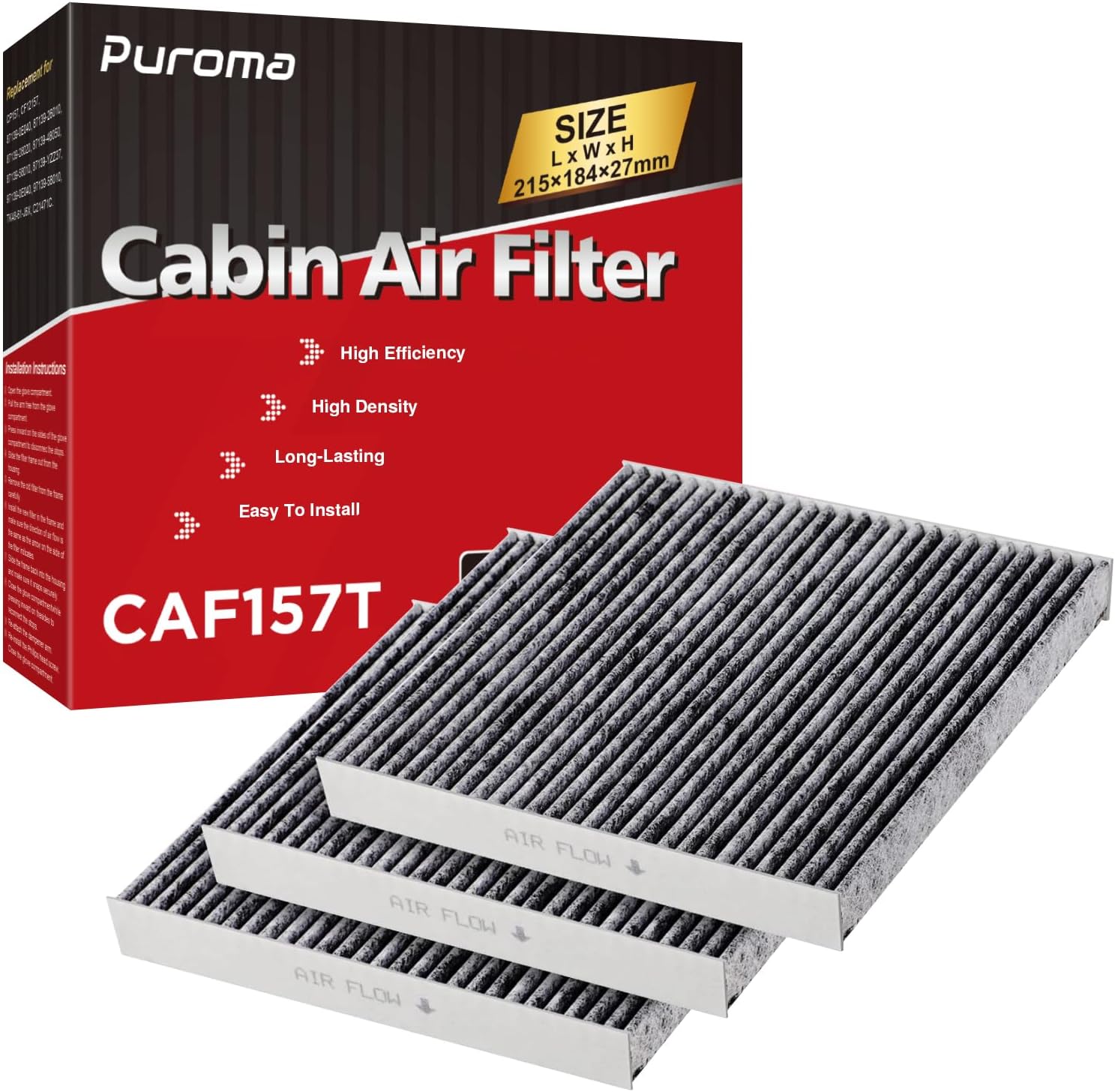 Detalle de Puroma 3 Pack Cabin Air Filter 3-Pack