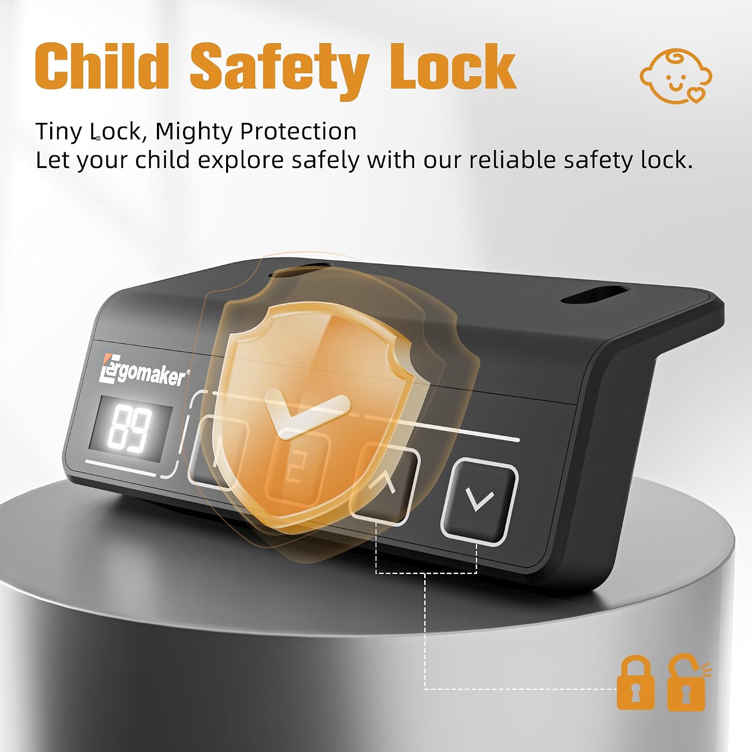 Thumbnail 6 de ERGOMAKER Electric Standing Desk 80x60 cm: Low Height with Wheels and Memory Handset