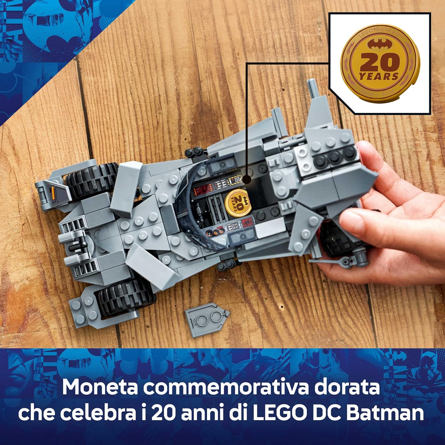 Detalle 2 de LEGO DC Batman v Superman Batmobile 76331 — Macchina Giocattolo da Collezione con Minifigure di Batman