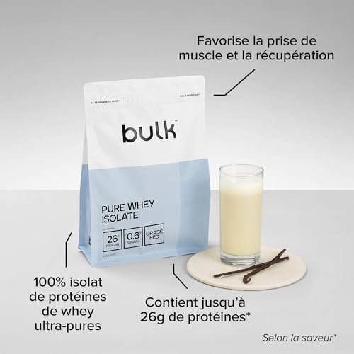 Detalle de Bulk Pure Whey Isolate Chocolat — 1kg, protéine isolate de lactosérum