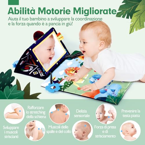 Detalle 2 de hahaland Specchio Neonato Giochi Tummy Time Montessori 0-12 Mesi
