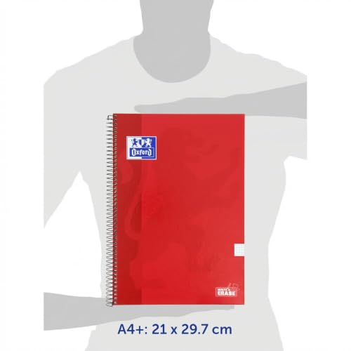 Thumbnail 7 de Oxford Cuadernos A4 con tapa extradura (pack 5) – cuadrícula 4x4, 80 hojas cada uno, colores vivos