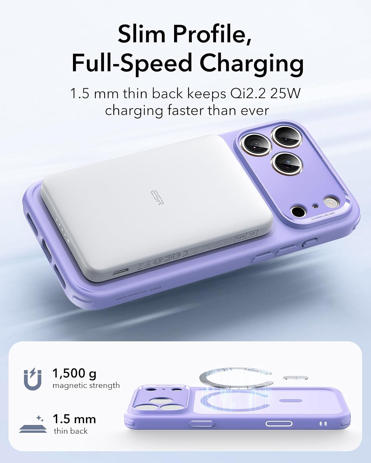 Thumbnail 4 de ESR for iPhone 17 Pro Case | Military-Grade Hybrid Protection in Frosted Purple