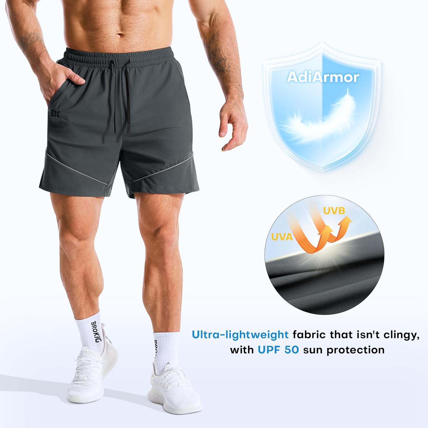 Thumbnail 3 de BROKIG AdiArmor Gym Shorts: Lightweight, breathable protection for training and running