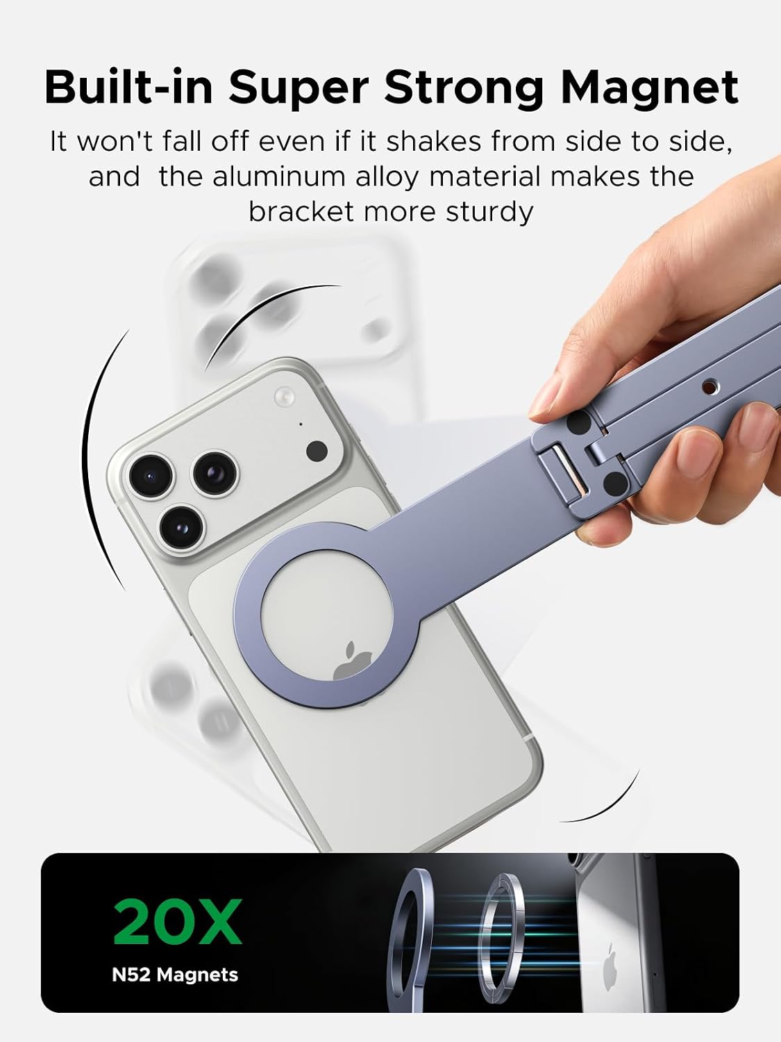 Detalle de UGREEN Magnetic Phone Stand: MagSafe Compatible Pocket Tripod
