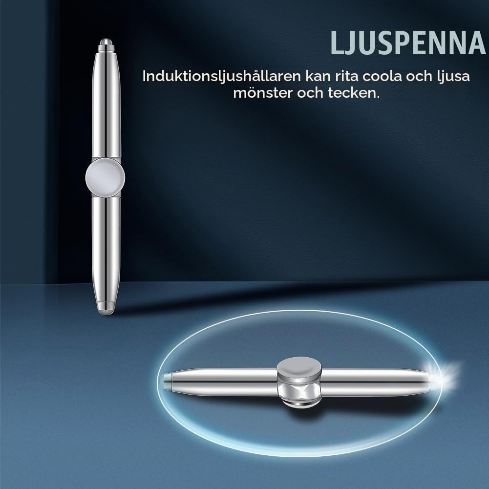 Thumbnail 3 de AUAUY snurrpennor med LED-ljus, 2-pack i metall