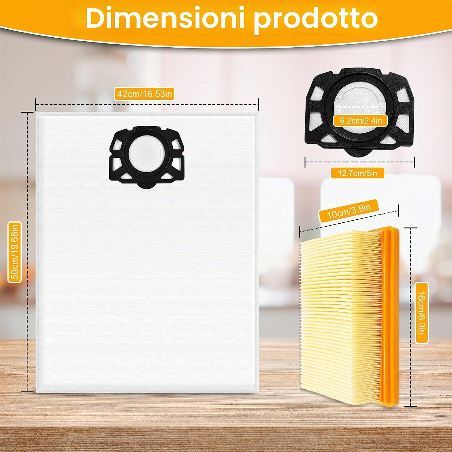 Thumbnail 1 de Kit 10 sacchetti compatibili + 2 filtri per aspirapolvere Kärcher WD4/WD5/WD6 e MV4/MV5/MV6