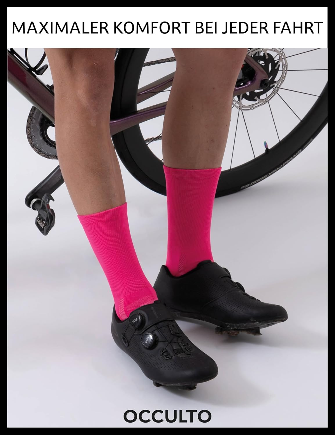 Detalle 2 de Occulto Eddy Rennradsocken im 2er-Set (Herren & Damen) – Aero-Design für weniger Luftwiderstand