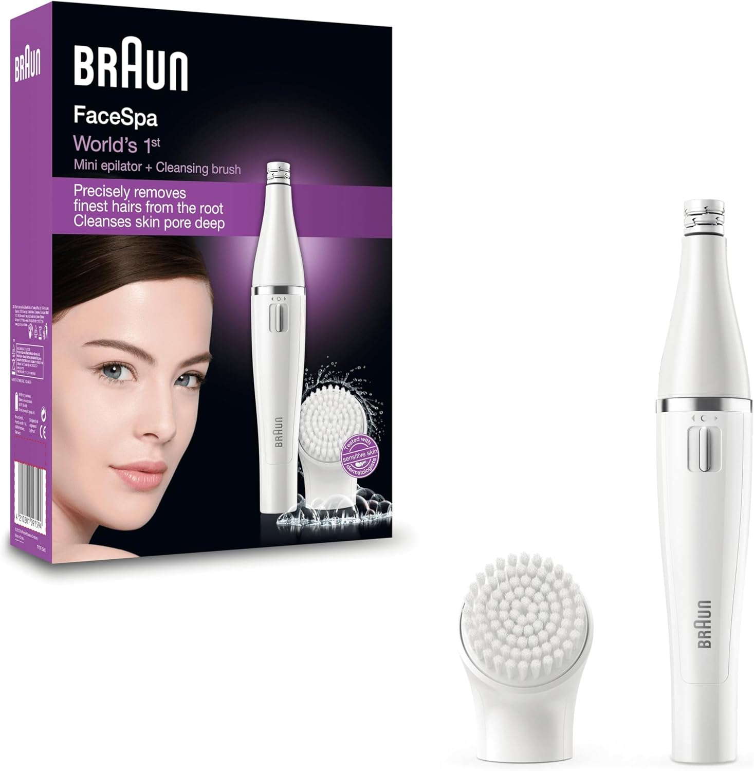 Thumbnail 5 de Braun FaceSpa 851V 3-en-1 : épilateur visage, brosse nettoyante et coussin de massage