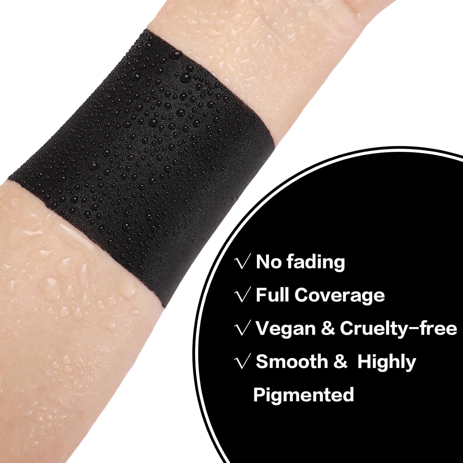 Detalle de BADCOLOR 3PCS Black Face Body Paint Stick Set for Adults — oil-based, non-toxic black eye & face paint for Halloween and sports