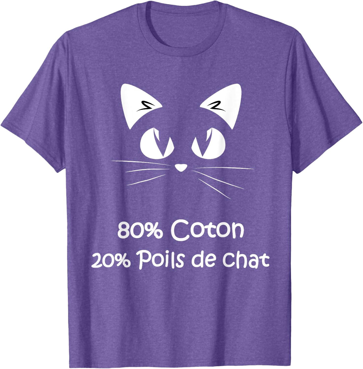 Detalle 2 de Poils de chat en coton – Pistes de chat – dictons de chat T-Shirt
