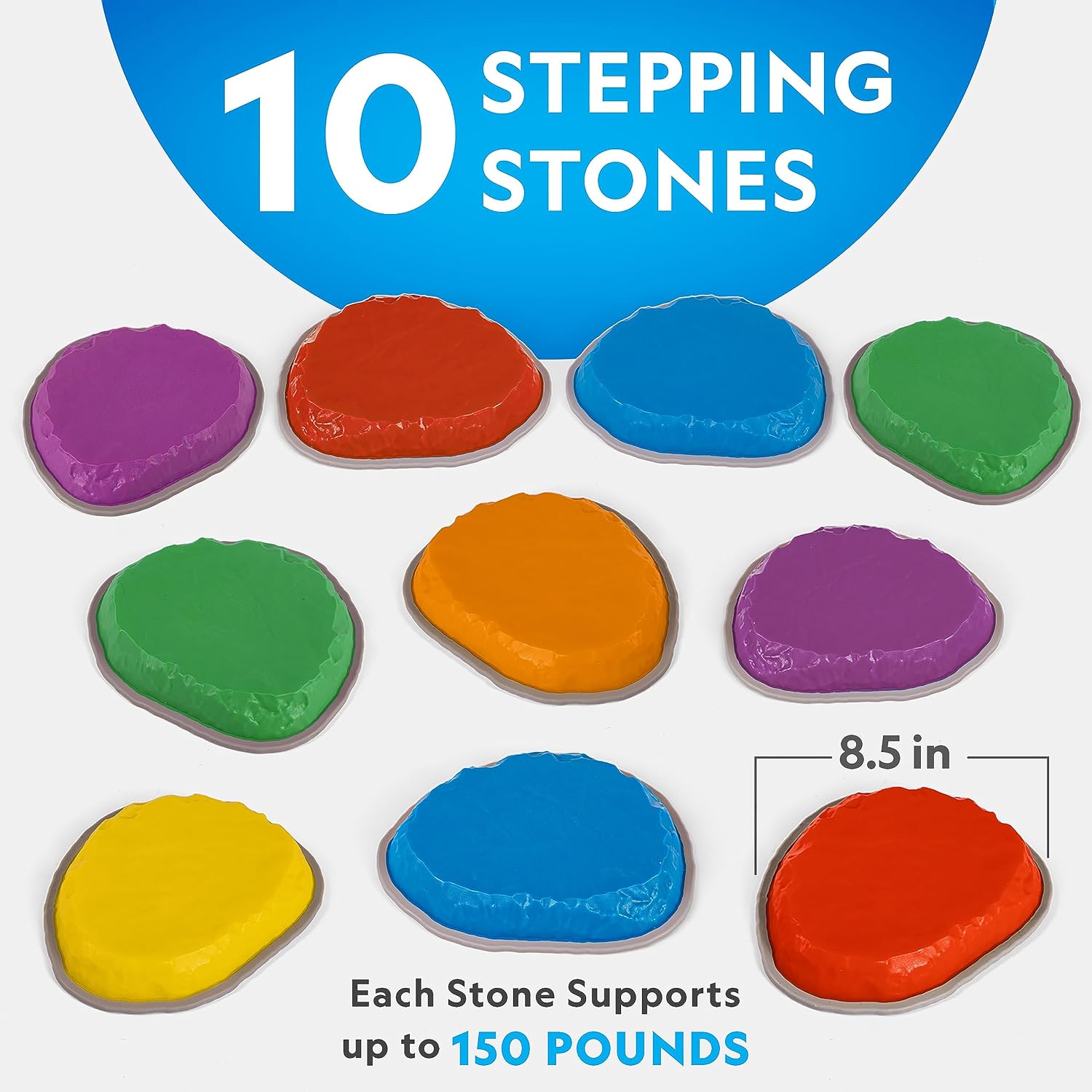 Detalle de National Geographic Stepping Stones for Kids – Durable, Colourful Non-Slip Balance Stones