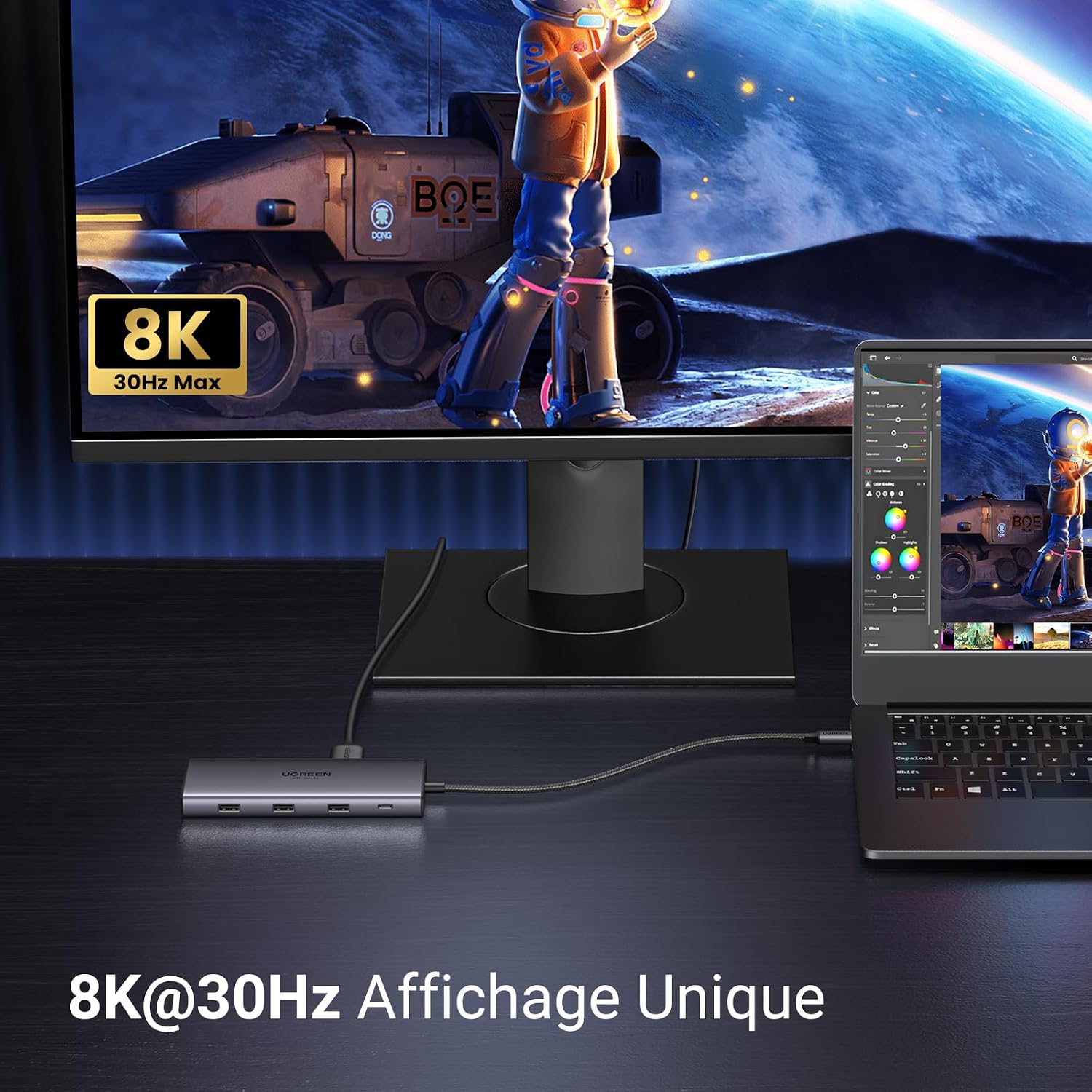 Detalle de UGREEN Revodok Pro 210: Docking Station USB-C 10 en 1, Double HDMI