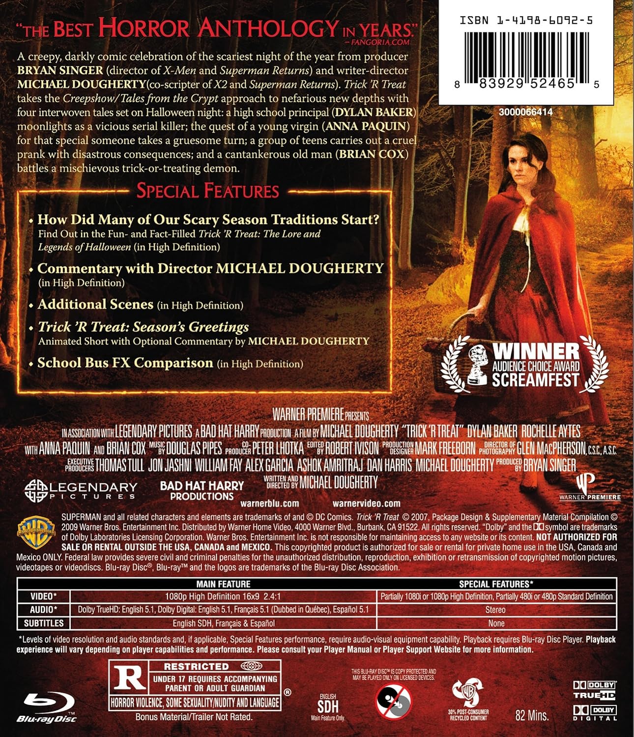 Detalle 1 de Trick 'r Treat 17714701 Blu-ray, Four Interwoven Halloween Tales